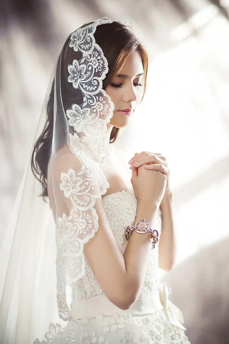 Bride holding flowers