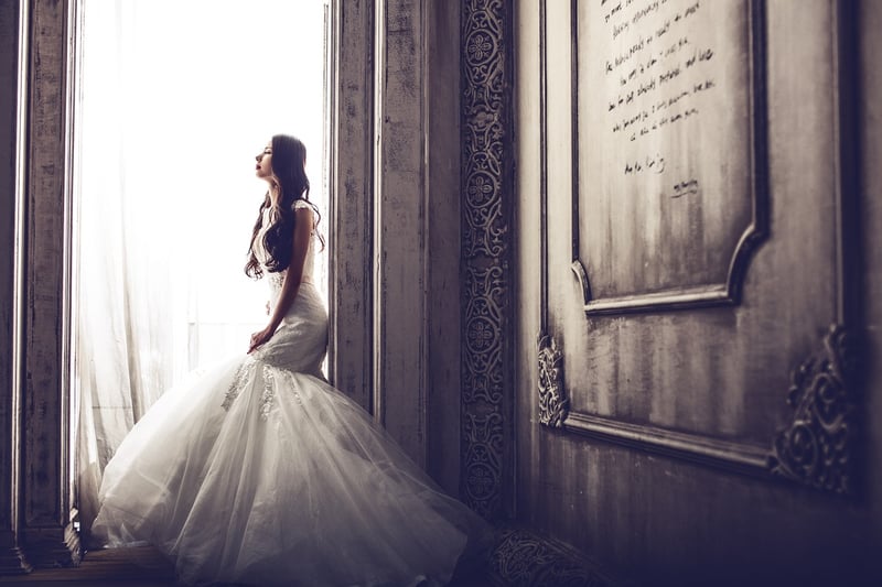 Wedding couple embracing